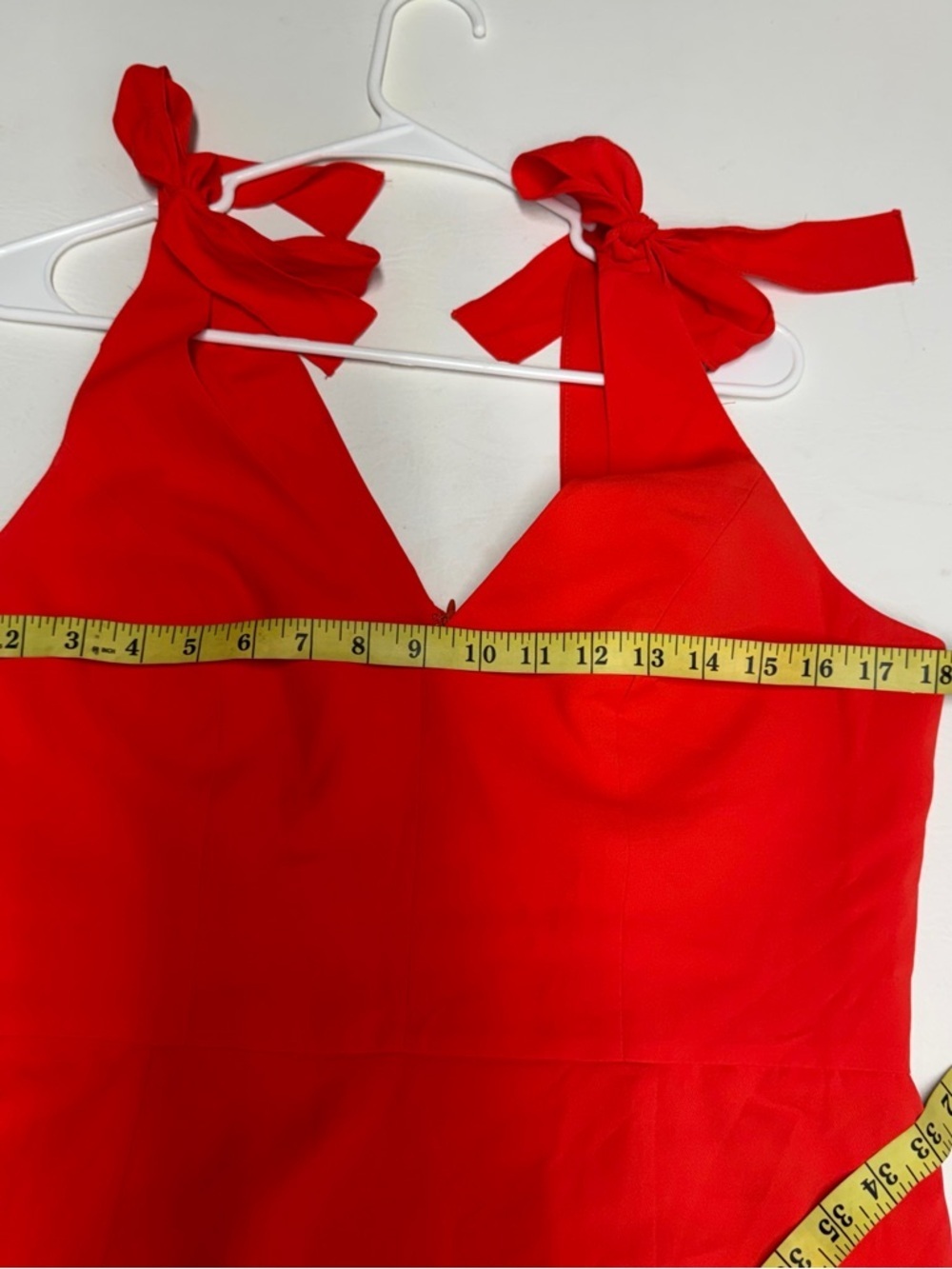 Amanda Uprichard Allora Red V-Neck Tie-Shoulder Mini Dress Sz L - Picture 7 of 12
